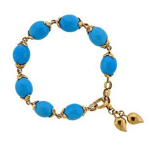 Tamara Comolli 18k Gold Turquoise Bracelet 