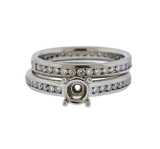 Platinum Diamond Engagement Wedding Ring Seting