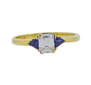 Tiffany &amp; Co Diamond Sapphire Engagement Ring 