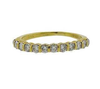 Tiffany &amp; Co 18k Gold Diamond Half Band Ring 