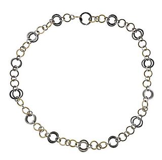 Tiffany &amp; Co Sterling Silver 18k Gold Circle Link Necklace