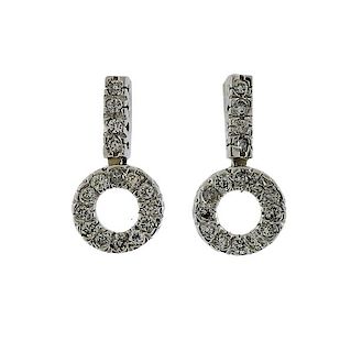 14k Gold Diamond Drop Earrings 