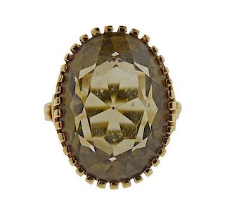 Antique 14K Gold Brown Stone Ring