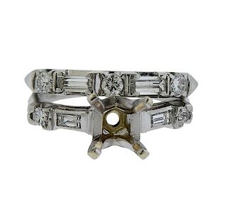 Platinum Diamond Engagement Wedding Ring Set
