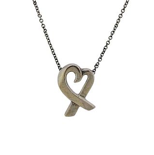 Tiffany &amp; Co Picasso Loving Heart Silver Pendant Necklace 