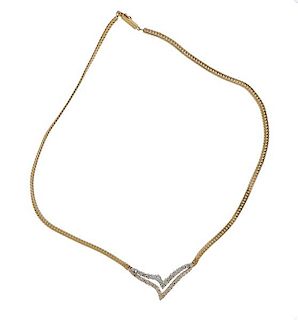 14k Gold Diamond Necklace 