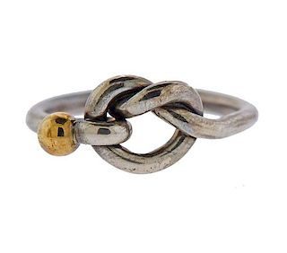 Tiffany &amp; Co 18k Gold Silver Knot Ring 
