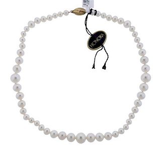 14k Gold Graduated Akoya Pearl Necklace