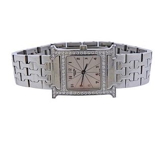 Hermes Heure H PM Steel Diamond Watch HH1.230