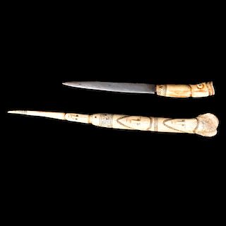 Inuit Carved Walrus Ivory Dagger