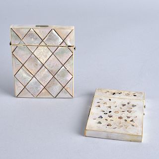 2 Mother of Pearl Calling Cards Cases