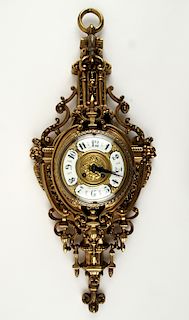 FRENCH BRONZE CARTEL CLOCK GRIFFINS CIRCA 1900