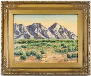 Hanson Puthuff Oil, "Desert Landscape", Signed