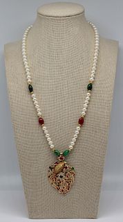JEWELRY. Persian/Indian 21kt Gold, Emerald, & Ruby