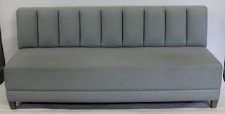 Contemporary Powder Blue Upholstered Banquette /