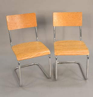 Set of ten Mid-Century side chairs, all with chrome frames.