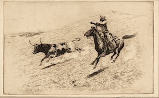 Edward Borein, End of the Race, 2nd State.