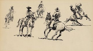Edward Borein, Study of Five Cowboys