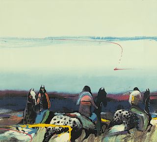 Earl Biss, Untitled (Three Indians on Horses)