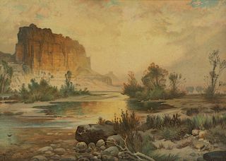 After Thomas Moran, The Cliffs of the Green River.
