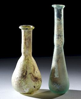Lot of 2 Roman Glass Unguentaria, ex-Bonhams