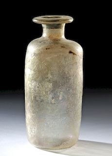 Tall Roman Glass Cylindrical Bottle