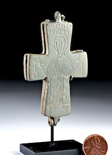 8th C. Byzantine Bronze Reliquary Cross