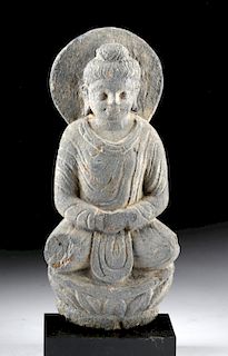 Fine Gandharan Schist Meditating Figure