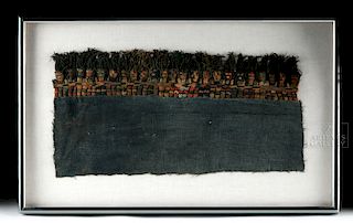Proto Nazca Textile Fragment w/ Muneca Border