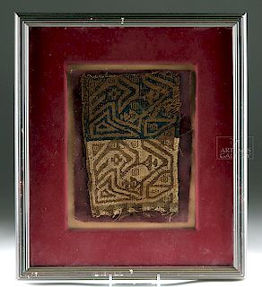 Framed Paracas Textile Fragment w/ Birds