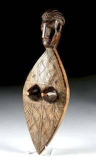 Early 20th C. Bambara Wood Divination Clapper