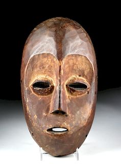 Mid-20th C. Lega Wooden Anthropomorphic Face Mask