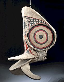 20th C. Papua New Guinea Uramot Baining Barkcloth Mask