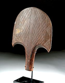 Early 20th C Trobriand Island Incised Wood Paddle Blade