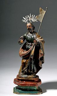 19th C. Mexican Wood Santo - Christ Enrobed