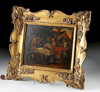 Framed 19th C. Painting after David Teniers the Younger