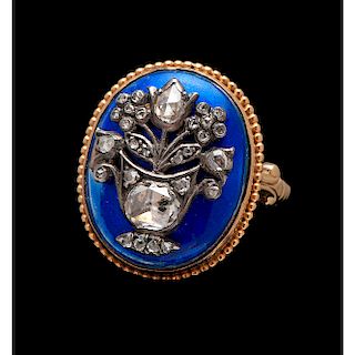 Victorian Enamel and Diamond Ring