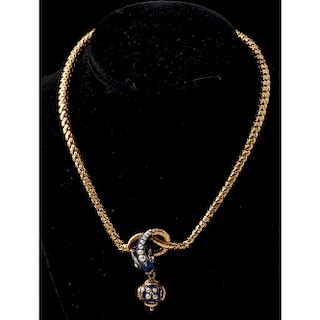 18k Gold Victorian Serpent Necklace