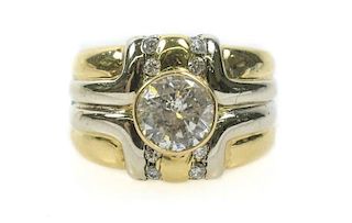 Ladies 18k White & Yellow Gold & Diamond Ring