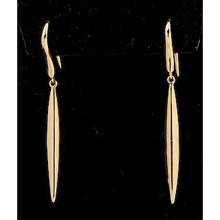 Tiffany & Co. 18k Gold Feather Earrings