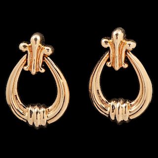 14k Gold Doorknocker Earrings