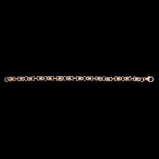 14k Gold Cultured Pearl Link Bracelet