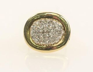 Vintage 14k Gold & Diamond Cluster Ring
