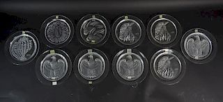 (10) Collection of Ten Lalique France Plates