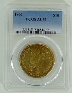 1800 Large Eagle $10 PCGS AU53