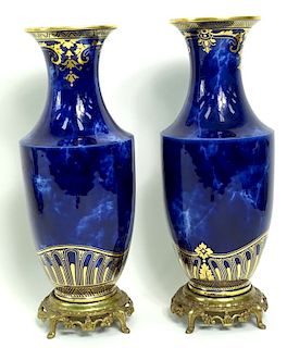 European Bronze Mounted Porcelain Vases