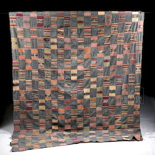 African Ewe Kente Textile Wrap - ca. 1960