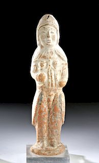 Chinese Tang Dynasty Terracotta Standing Tomb Attendant