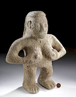 Costa Rican Stone Standing Female Figure