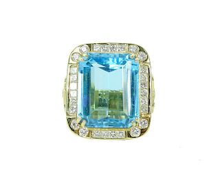 Topaz, Rubelite, Diamond Fashion Ring